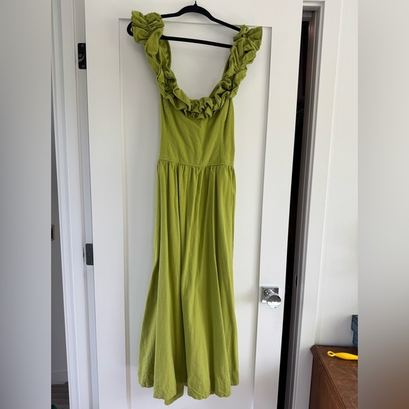Free People “Ruffle It Up” Midi Sundress in Mojito Lime - Picture 4 of 7